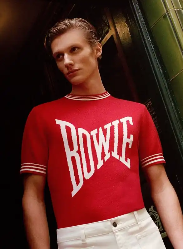 Phix X David Bowie Exaggerated Logo Red Knitted Polo - Shirts