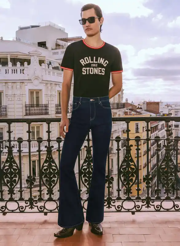 Navy Bell Bottom Skinny Denim Flared Jeans - Trousers