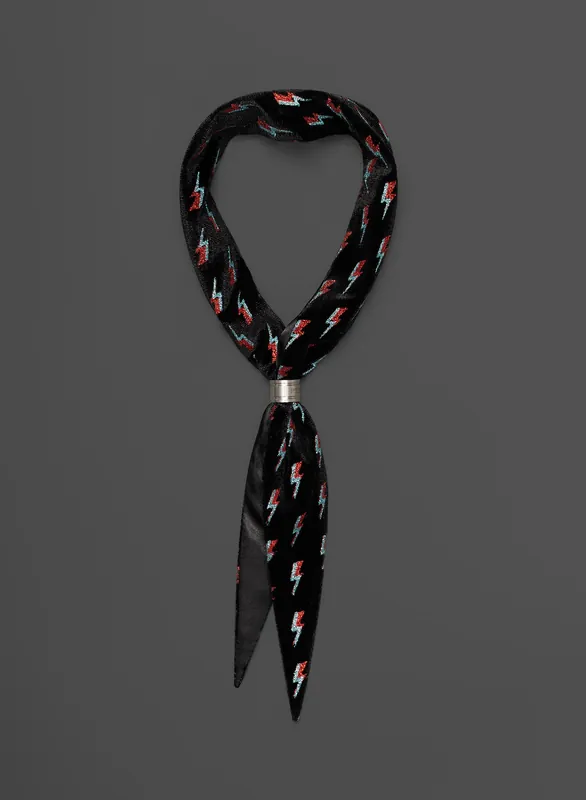 Phix X David Bowie Lightning Bolt Velvet Neck Scarf - Accessories