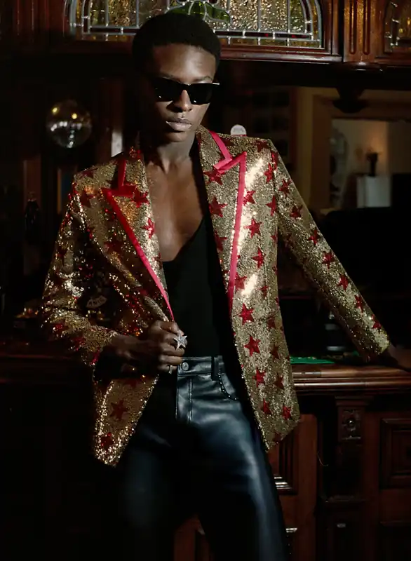 Phix X David Bowie Gold Sequin Star Blazer - Jackets & Coats