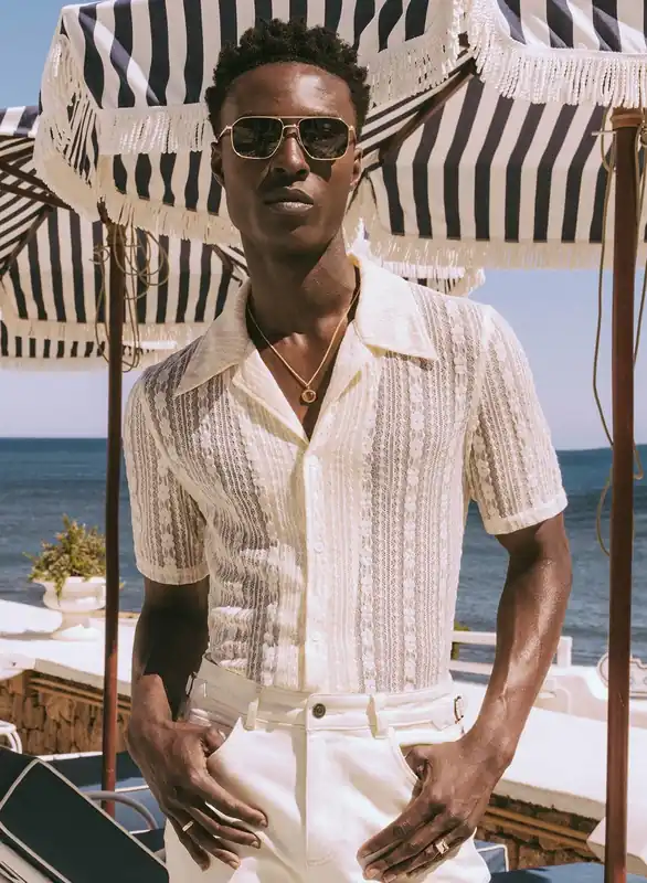Off White Lace Cuban 70's Shirt - Shirts