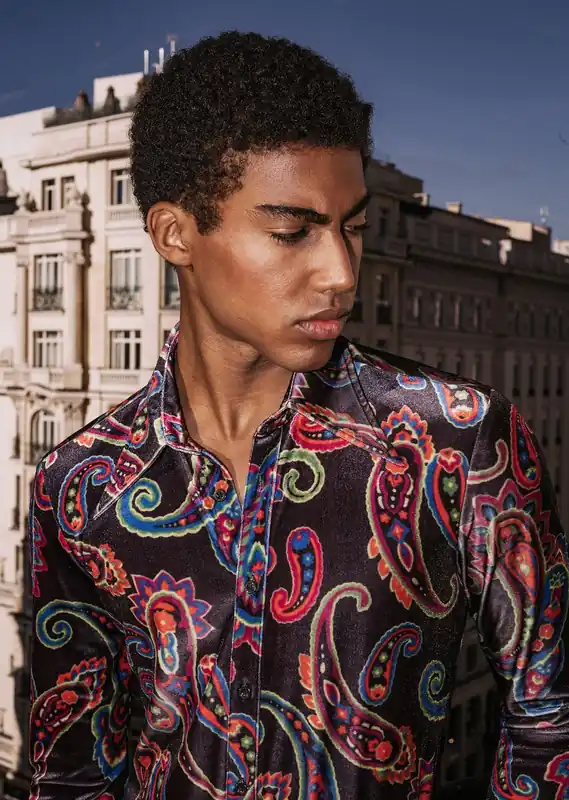 Black Velvet 70s Paisley Print Shirt - Shirts