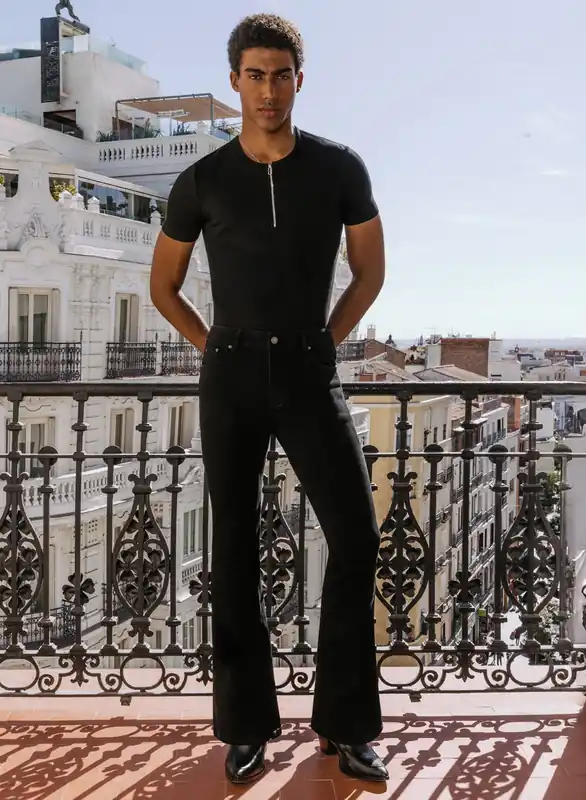 Black Slim Fit Flare Denim Jeans - Trousers