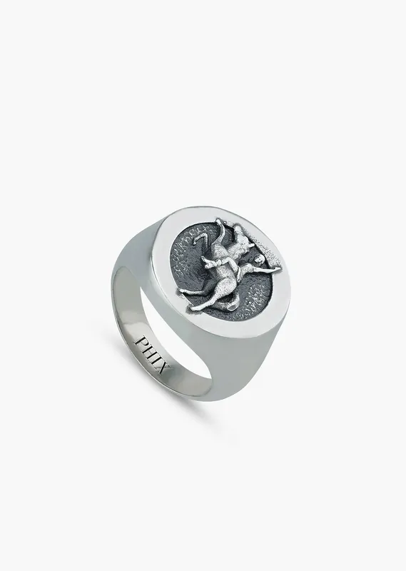 Silver Horse Western Signet Ring - Rings