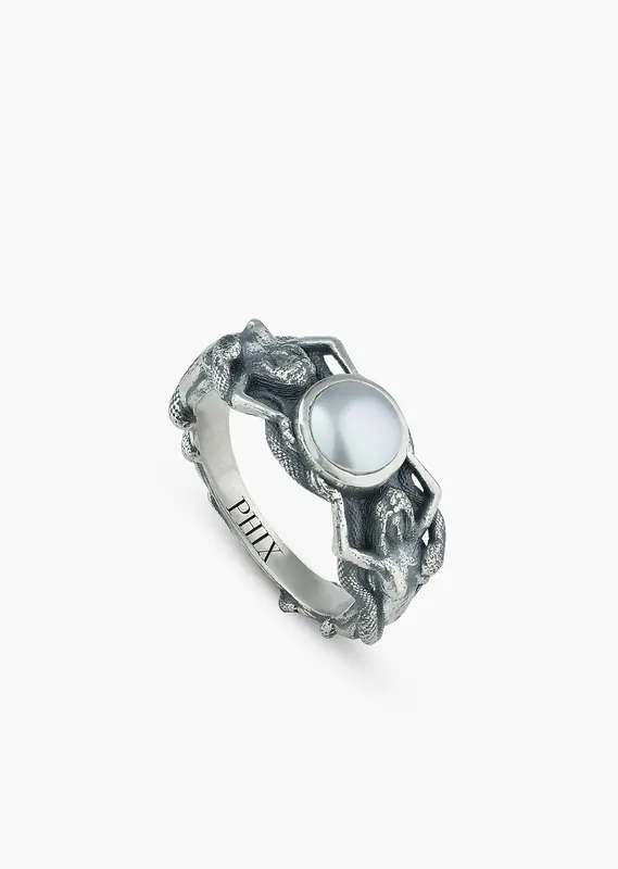 Silver Serpent Muse Ring - Rings