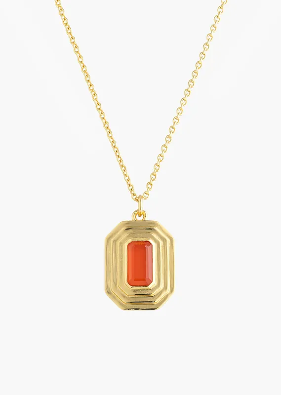 Gold Octagon Pendant Necklace - Necklaces