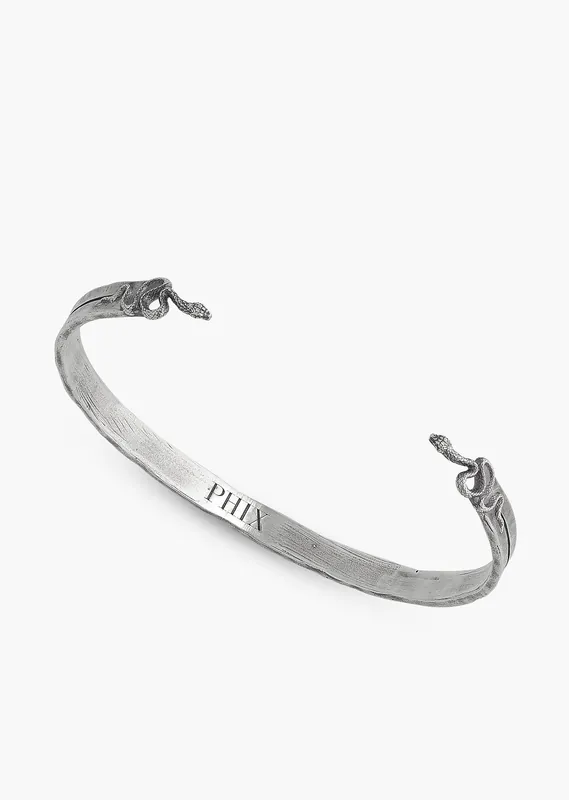 Silver Snake Cuff Bangle - Bangles