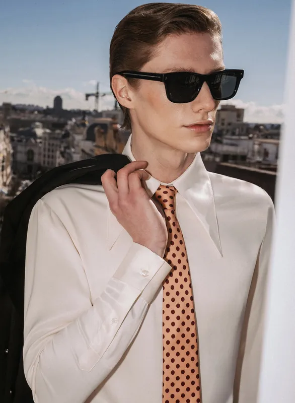 Pure Silk Pink Polka Dot Tie - Accessories