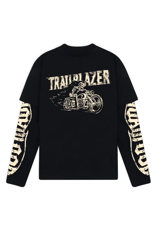 TRAILBLAZER LONG SLEEVE T-SHIRT - BLACK