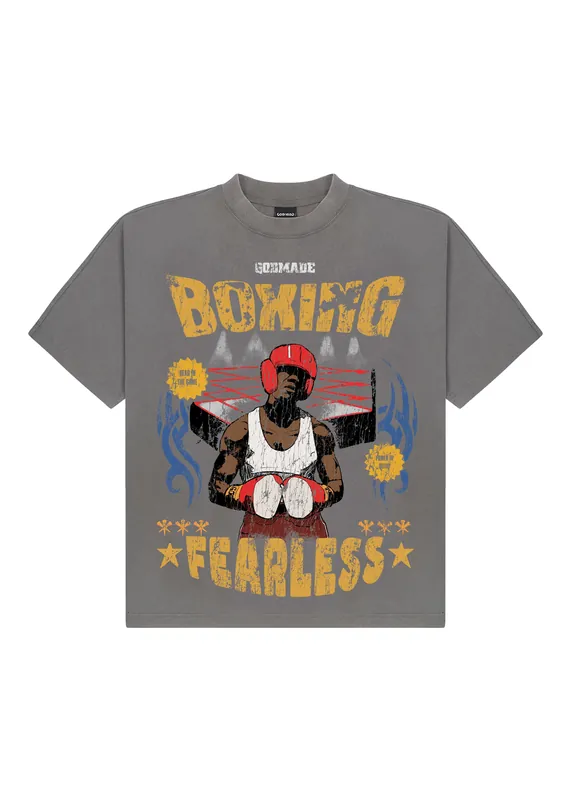 FEARLESS GRAPHIC T-SHIRT - GREY WASHED