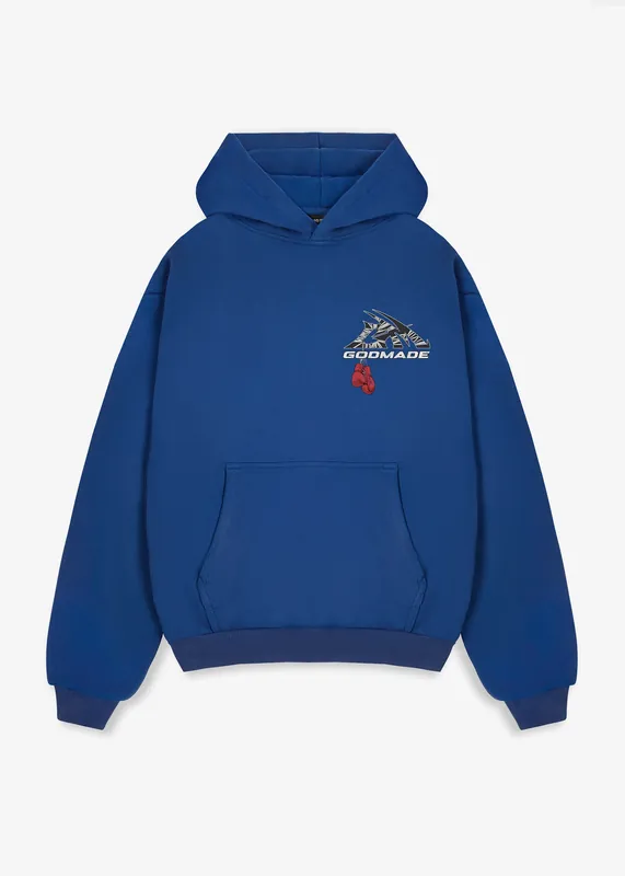 GM LOGO WRAPPED - BLUE WASHED HOODIE