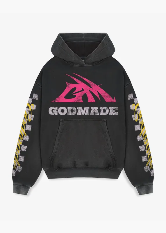 GM RACING GRAPHIC HOODIE - WASHED GREY