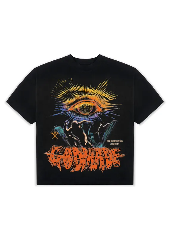GODS EYE GRAPHIC T-SHIRT - BLACK WASHED