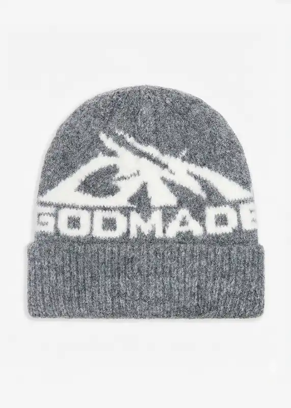 GM LOGO - ASHEN GREY WOOL BEANIE