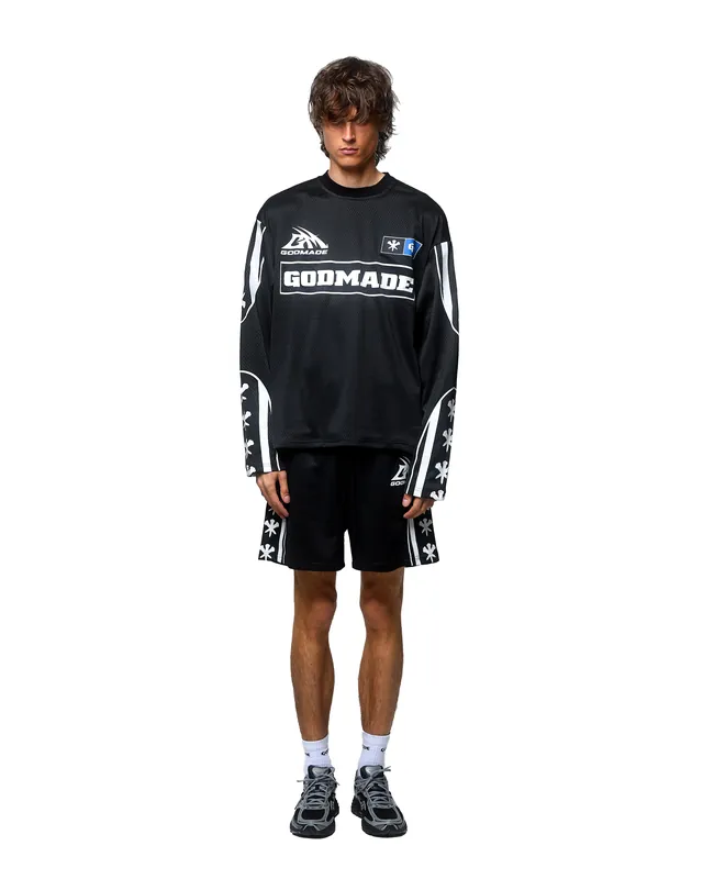 RALLEY BLACK SHORTS - Godmade Clo