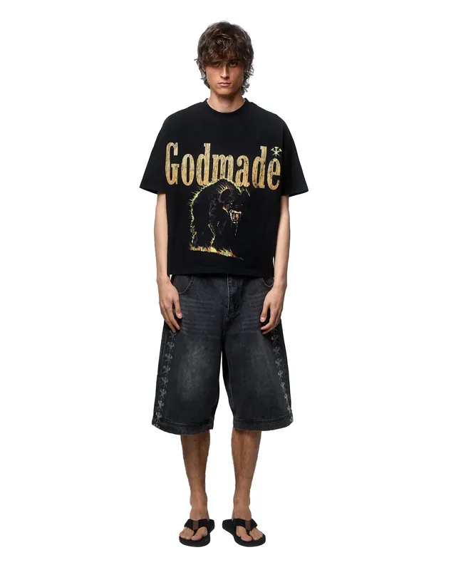 GM JORTS WASHED BLACK - Godmade Clo