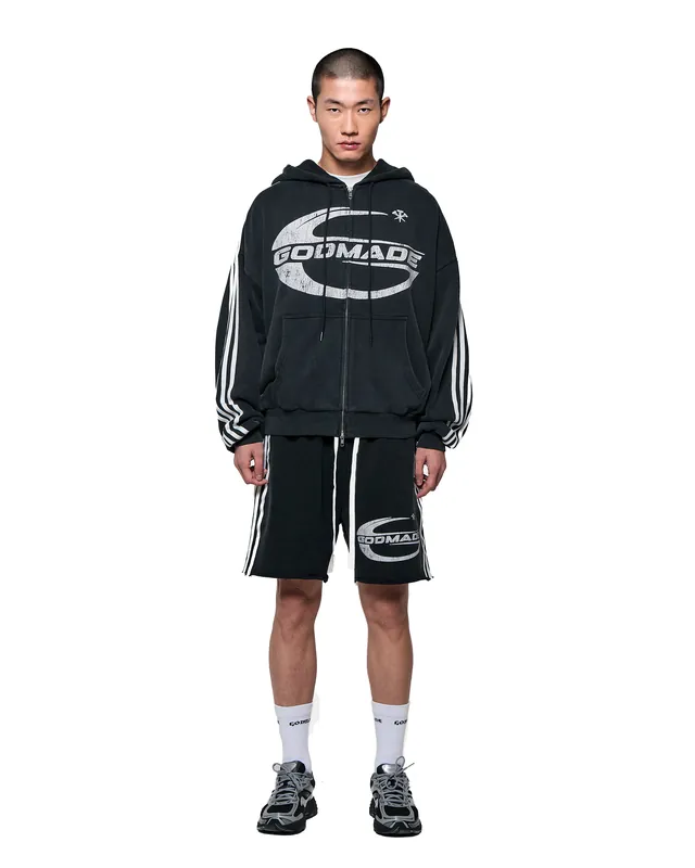IMPERIAL ZIP HOODIE - WASHED BLACK