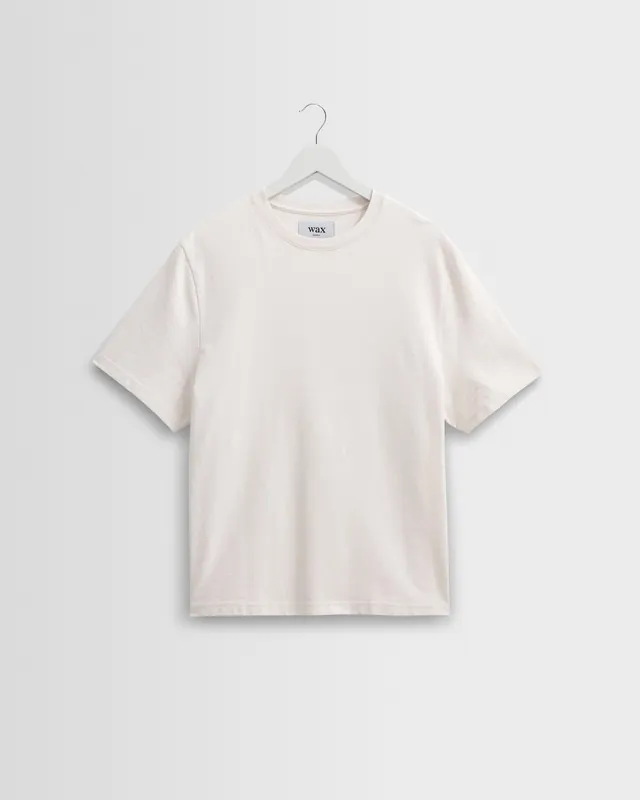 Dean - Ecru Textured Organic Cotton T-Shirt