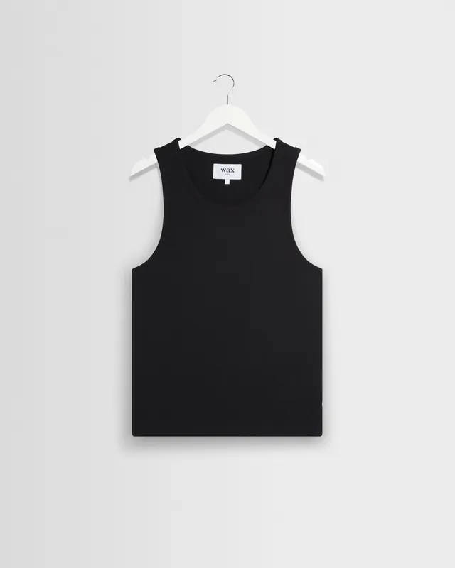 Montague - Black Ribbed Organic Cotton Vest
