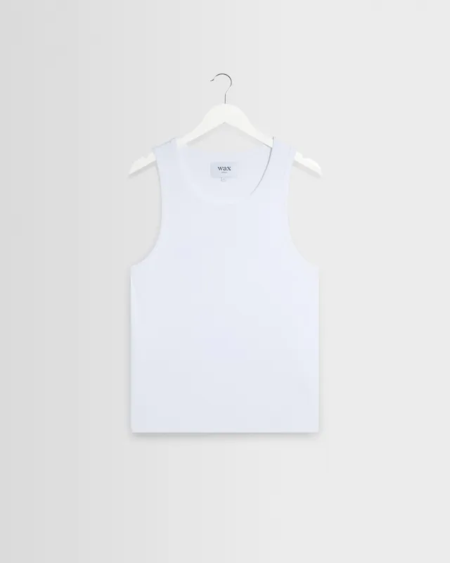 Montague - White Ribbed Organic Cotton Vest