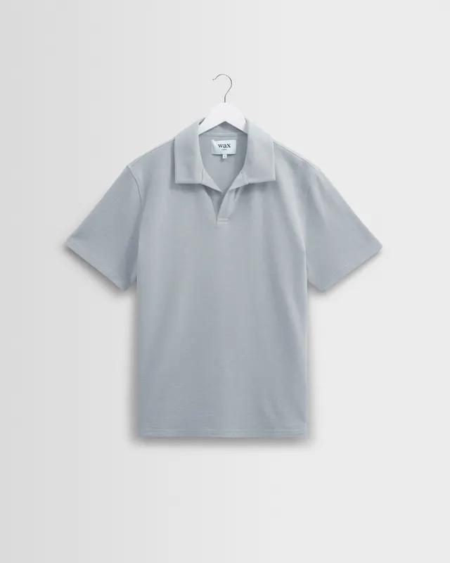 Atwood - Blue Textured Organic Cotton Polo Shirt