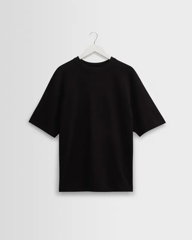 Milton - Black Organic Compact Cotton T-Shirt