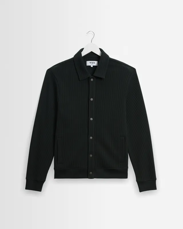 Hays - Dark Green Structured Waffle Overshirt