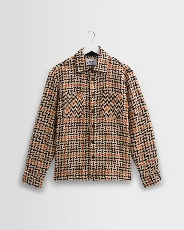 Whiting - Natural Houndstooth-Weave Overshirt