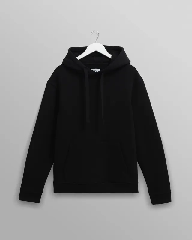 Hoxton - Black Brushed Organic Cotton Hoodie