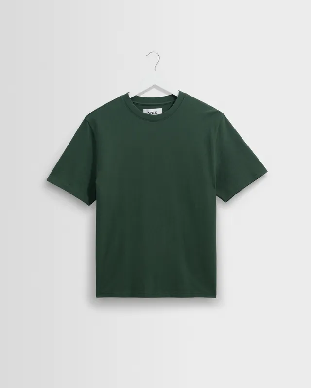 Dean - Dark Green Textured Organic Cotton T-Shirt