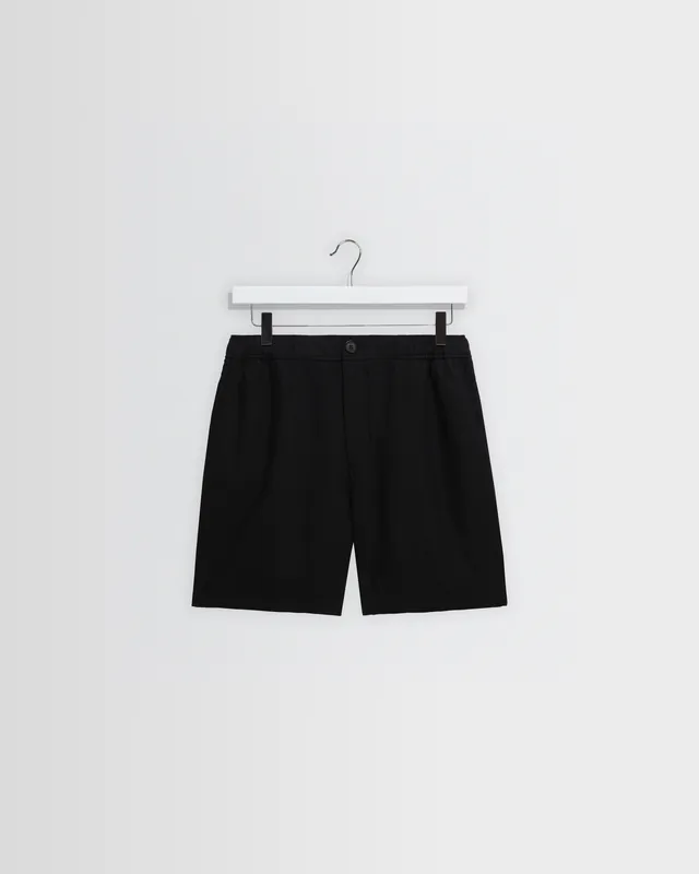 Kurt - Black Washed Linen Shorts