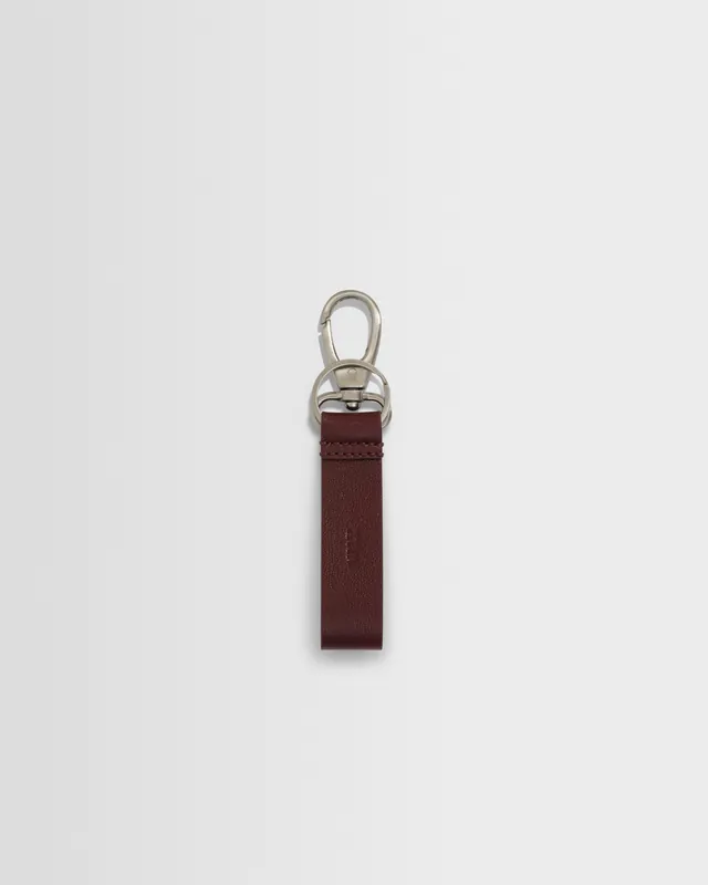 Boston - Cherry Retro Grain Leather Keyring
