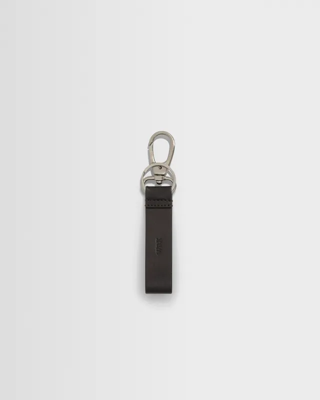 Boston - Dark Brown Retro Grain Leather Keyring