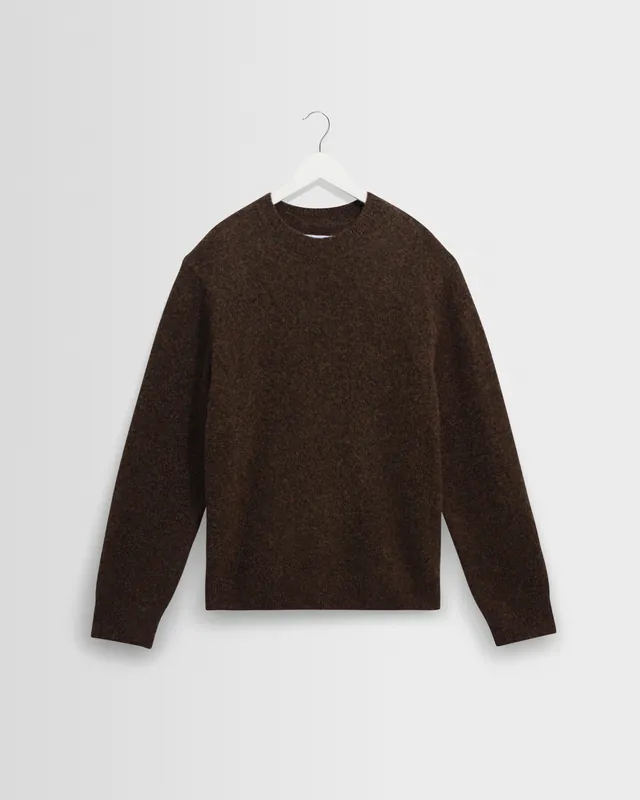Wilde - Brown Fluffy Wool Crewneck