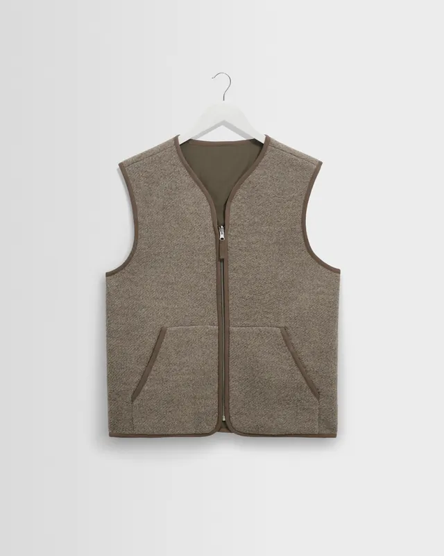 Paragon - Natural Reversible Nylon And Wool Gilet