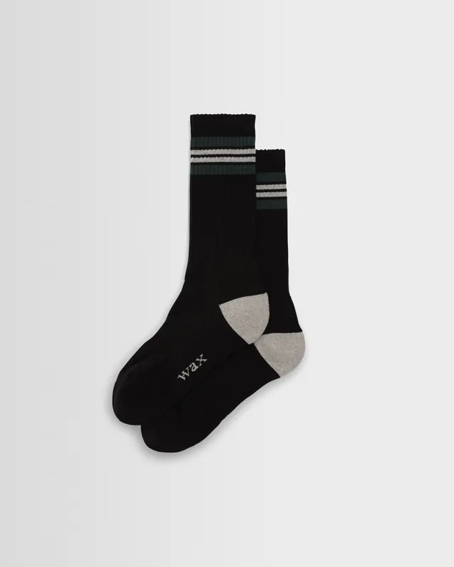 Thorpe - Black And Grey Preppy Stripe Socks