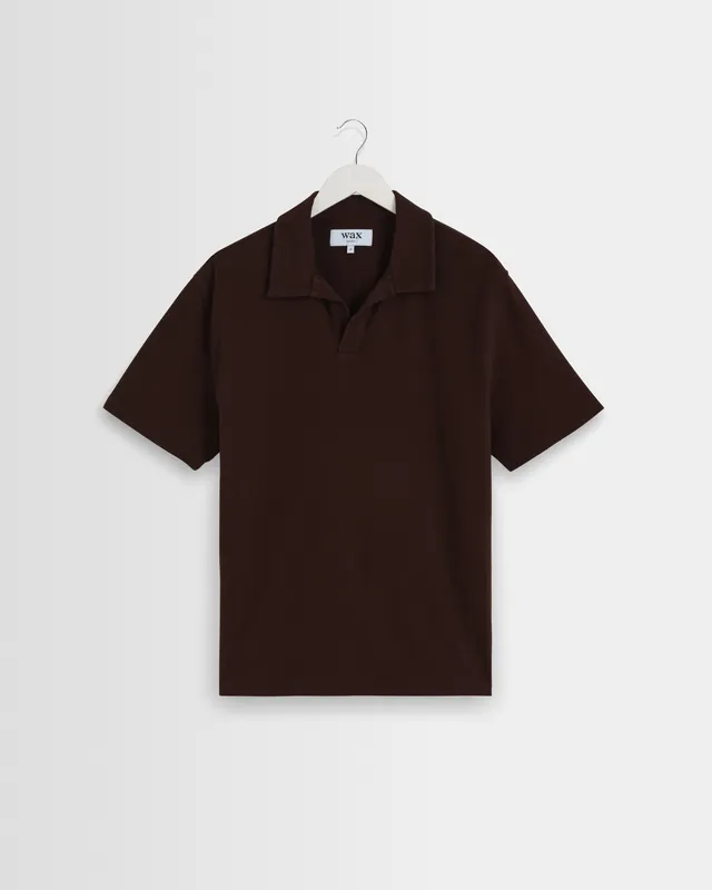 Atwood - Dark Brown Textured Organic Cotton Polo Shirt