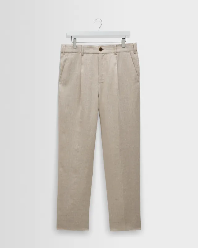 Aubyn - Natural Linen Relaxed Fit Trousers