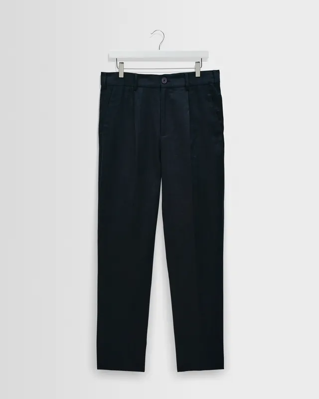 Aubyn - Navy Linen Relaxed Fit Trousers