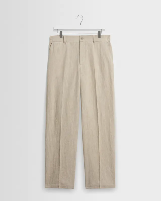 Bayham - Natural Linen-Cotton Relaxed Fit Trousers