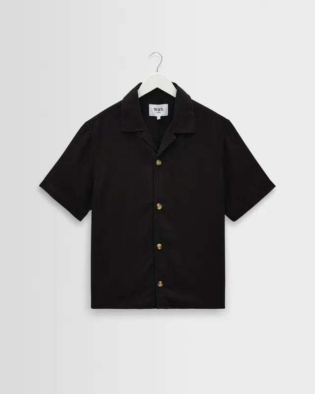 Curzon - Black Lyocell Twill Short-Sleeve Shirt