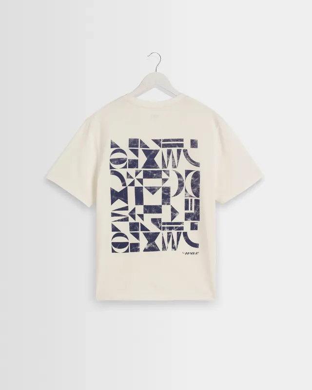 Dean - Off White Geometric Repeat T-Shirt