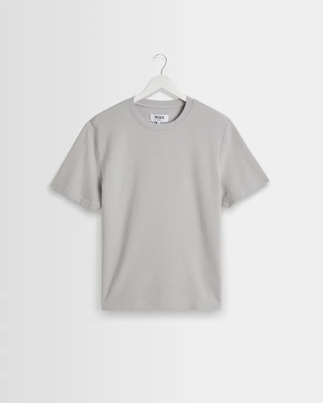Dean - Soft Grey Textured Organic Cotton T-Shirt