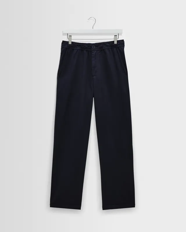 Hyde - Navy Organic Cotton Twill Straight Fit Trousers