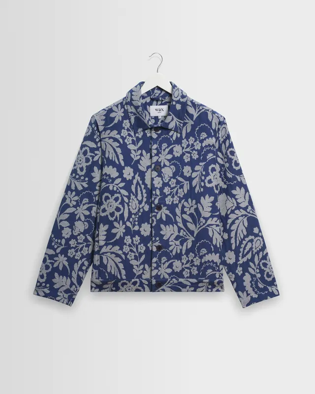 Iggy - Blue And Ecru Floral Jacquard Jacket