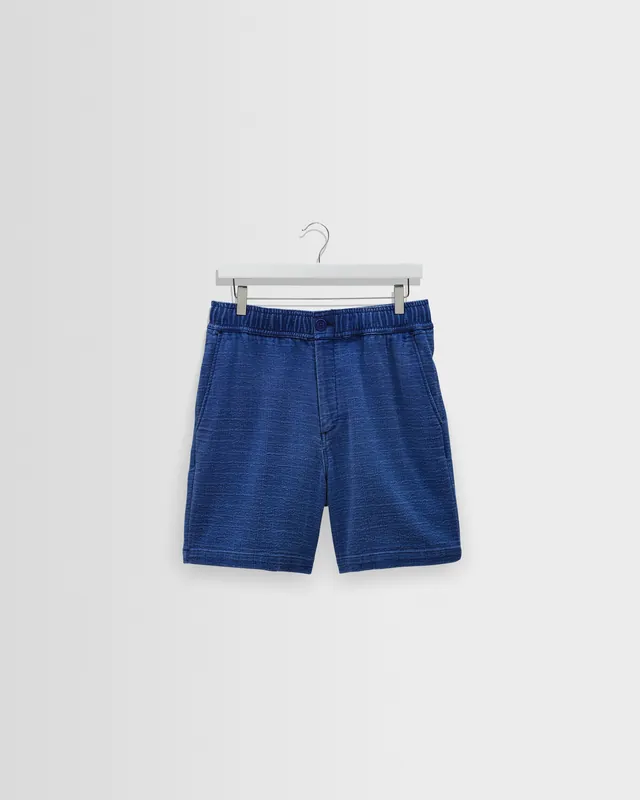 Kurt - Indigo Dobby Textured Organic Cotton Shorts