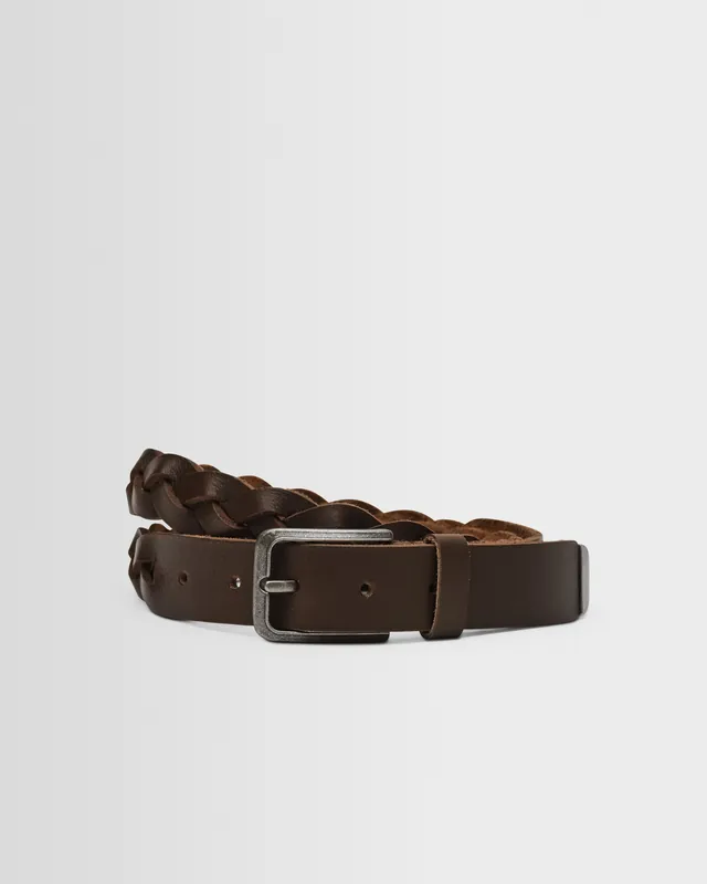 Lambeth - Brown Plaited Leather Belt