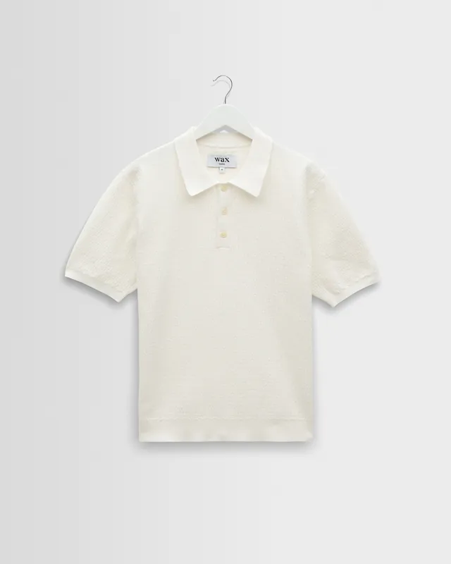 Naples - Ecru Retro Diamond Knitted Polo