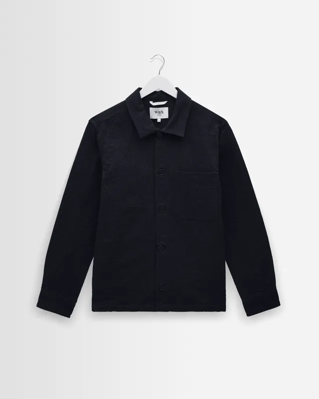 Rockley - Navy Honeycomb Jacquard Overshirt