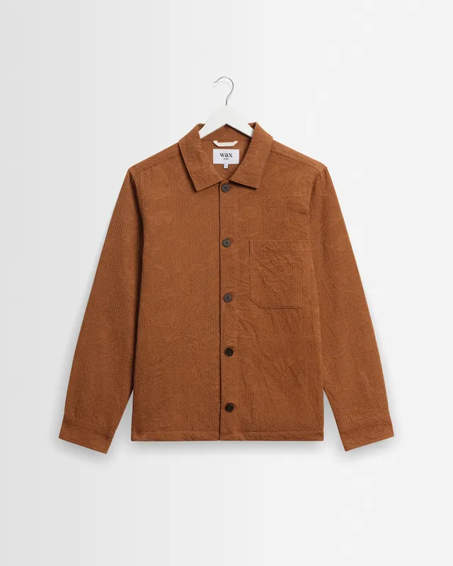 Rockley - Rust Honeycomb Jacquard Overshirt